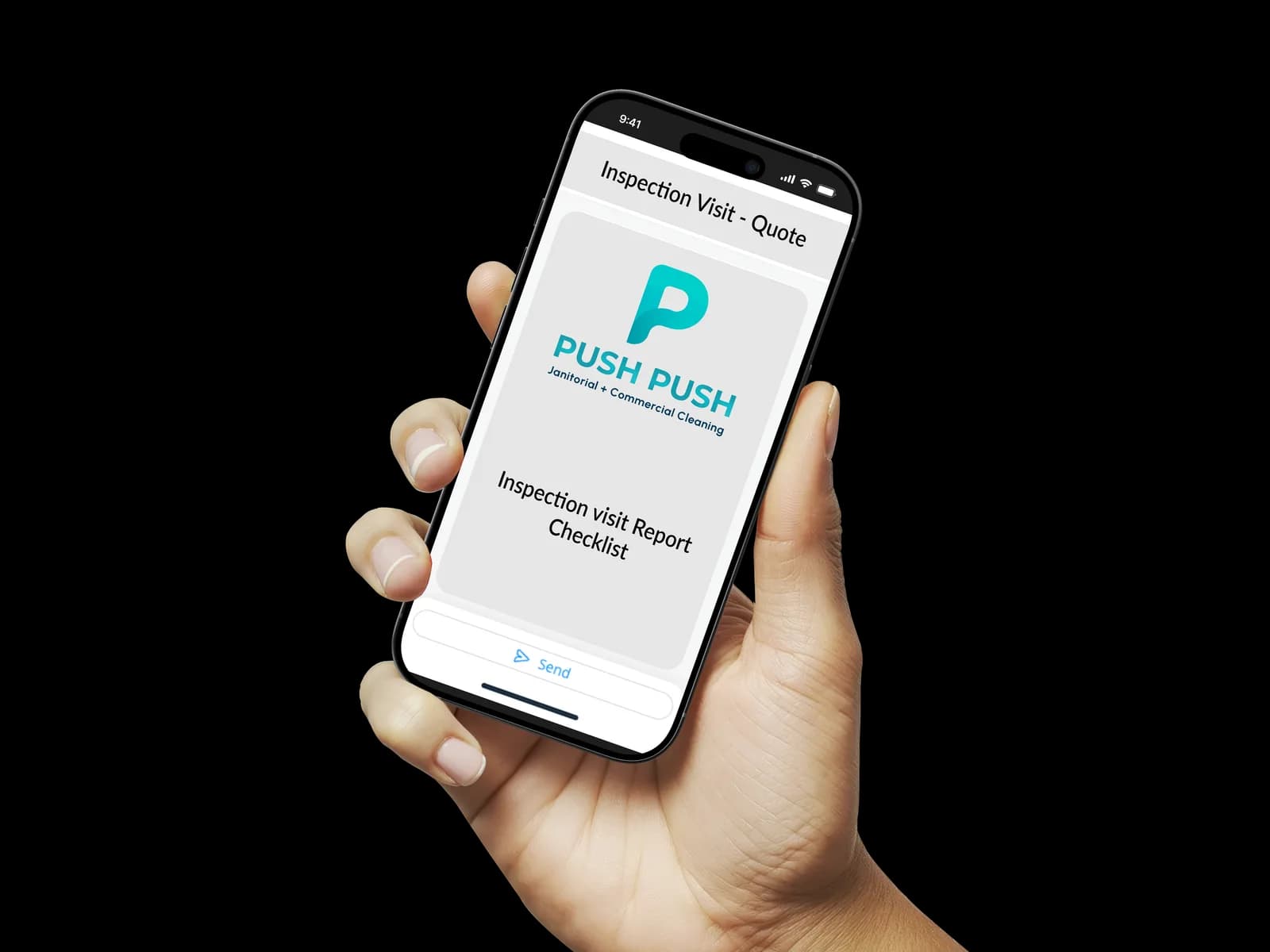 Rapport d’inspection et liste de contrôle de l’application Push Push sur un téléphone.